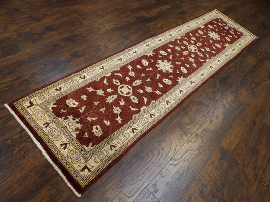 Oushak Chobie Natural-dye 2'6"x10'0" Hand-knotted Rug -w583