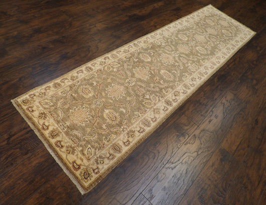 Oushak Chobie Natural-dye 2'6"x10'0" Hand-knotted Rug -w584