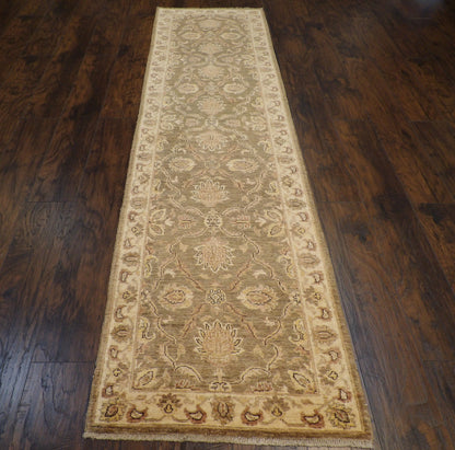 Oushak Chobie Natural-dye 2'6"x10'0" Hand-knotted Rug -w584