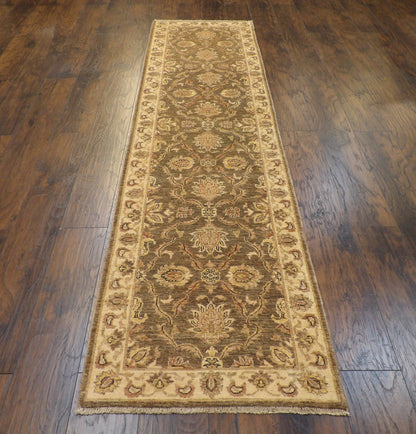 Oushak Chobie Natural-dye 2'6"x10'0" Hand-knotted Rug -w584