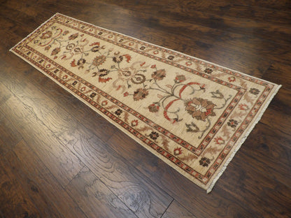 Oushak Chobie Natural-dye 2'6"x10'0" Hand-knotted Rug -w587