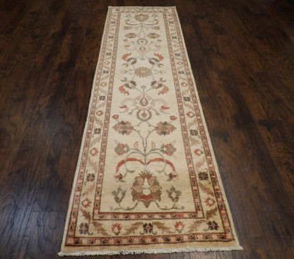 Oushak Chobie Natural-dye 2'6"x10'0" Hand-knotted Rug -w587