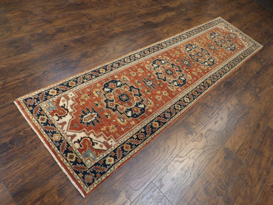 Fine Persian Sherapi 2'6"x10'0" Hand-knotted Rug -w590
