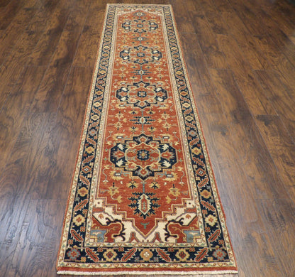 Fine Persian Sherapi 2'6"x10'0" Hand-knotted Rug -w590