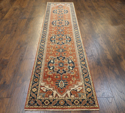 Fine Persian Sherapi 2'6"x10'0" Hand-knotted Rug -w590