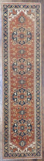 Fine Persian Sherapi 2'6"x10'0" Hand-knotted Rug -w590