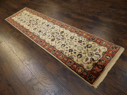 Turkish Weave Silky Natural-dye 2'6"x10'0" Hand-knotted Rug -w591