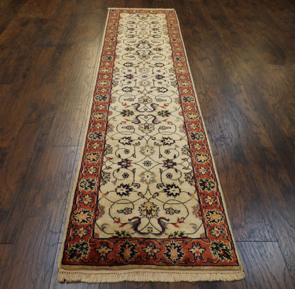 Turkish Weave Silky Natural-dye 2'6"x10'0" Hand-knotted Rug -w591