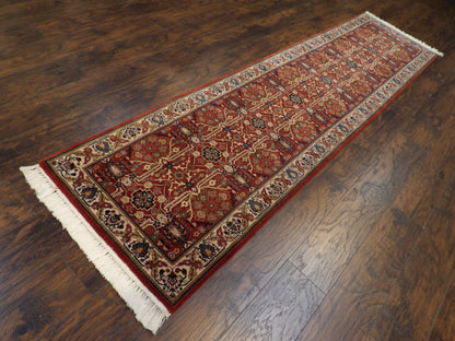 Fine Persian Herati 2'6"x10'0" Hand-knotted Rug -w598