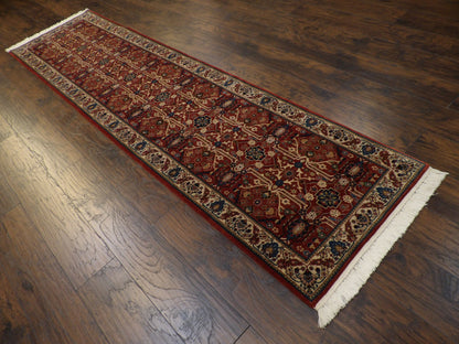 Fine Persian Herati 2'6"x10'0" Hand-knotted Rug -w598