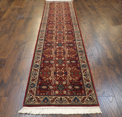 Fine Persian Herati 2'6"x10'0" Hand-knotted Rug -w598
