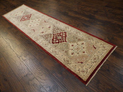 Oushak Chobie Natural-dye 2'6"x10'0" Hand-knotted Rug -w603