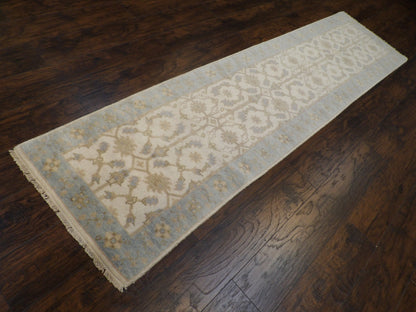 Turk Oushak Natural-dye 2'6"x10'0" Hand-knotted Rug -w605