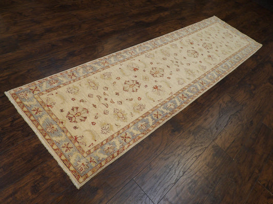 Oushak Chobie Natural-dye 2'6"x10'0" Hand-knotted Rug -w607