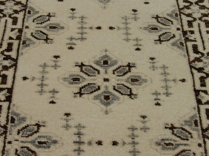 Tribal Sherapi White Wash 2'6"x10'0" Hand-knotted Rug -w608