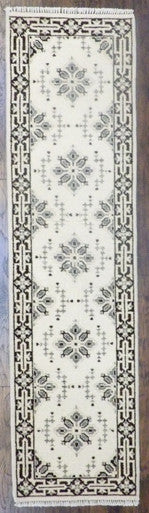 Tribal Sherapi White Wash 2'6"x10'0" Hand-knotted Rug -w608