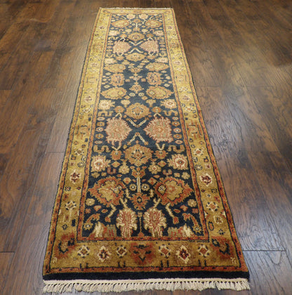 Jaipur Kashan Antique Wash 2'6"x10'0" Hand-knotted Rug -w611