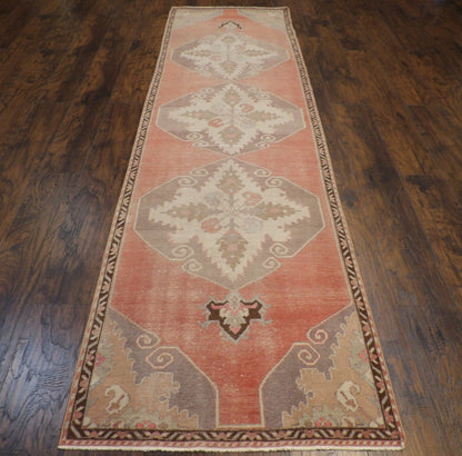 Vintage Antique Anatolian 2' 6" x 10' Hand-knotted Rug - w615