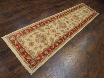 Oushak Chobie Natural-dye 2'6"x10'0" Hand-knotted Rug -w617