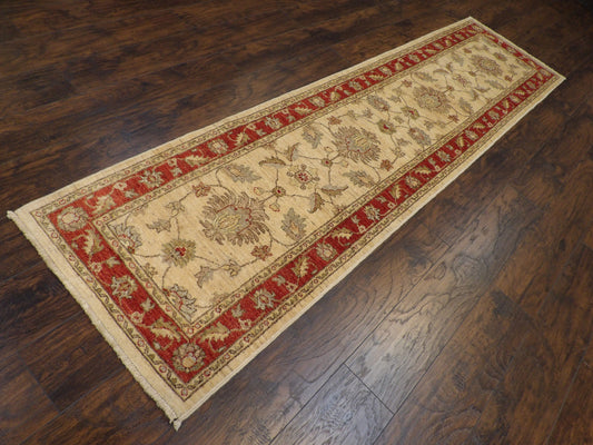 Oushak Chobie Natural-dye 2'6"x10'0" Hand-knotted Rug -w617