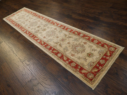 Oushak Chobie Natural-dye 2'6"x10'0" Hand-knotted Rug -w617