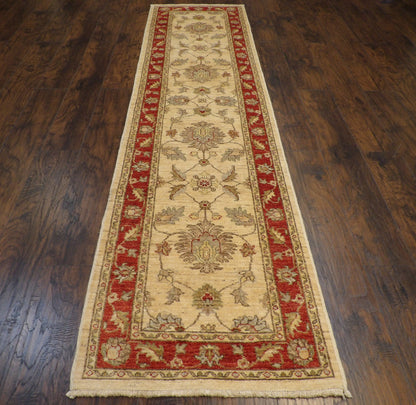 Oushak Chobie Natural-dye 2'6"x10'0" Hand-knotted Rug -w617