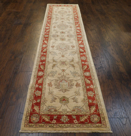Oushak Chobie Natural-dye 2'6"x10'0" Hand-knotted Rug -w617