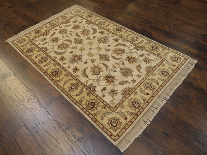 Indo Chobie Natural-dye 4'0x6'0" Hand-knotted Rug -w620