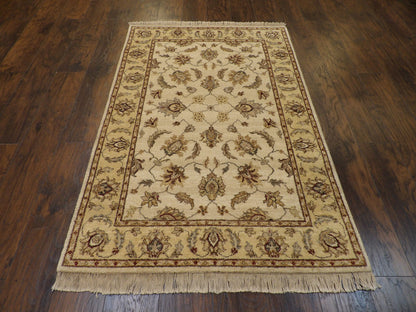 Indo Chobie Natural-dye 4'0x6'0" Hand-knotted Rug -w620