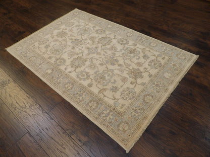 Oushak Chobie White Wash 4'0"x6'0" Hand-knotted Rug -w624