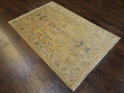 Fine Silk Kashan 4'0"x6'0" Hand-knotted Rug -w625
