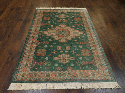 Silky Fine Tabriz 4'0"x6'0" Hand-knotted Rug -w629