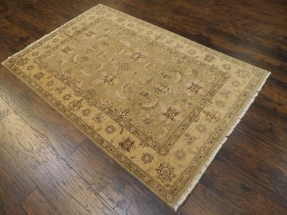 Indo Chobie Natural-dye 4'0"x6'0" Hand-knotted Rug -w653