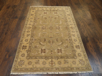 Indo Chobie Natural-dye 4'0"x6'0" Hand-knotted Rug -w653