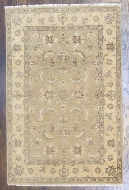 Indo Chobie Natural-dye 4'0"x6'0" Hand-knotted Rug -w653