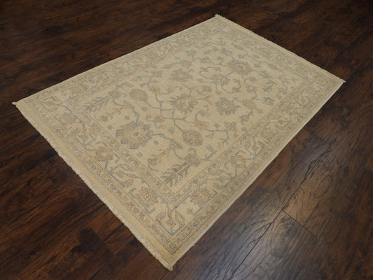 Indo Chobie Natural-dye 4'0"x6'0" Hand-knotted Rug -w654