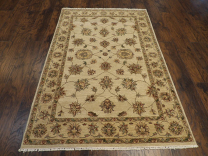 Indo Chobie Natural-dye 4'0"x6'0" Hand-knotted Rug -w656