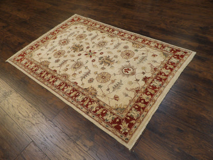 Oushak Chobie Natural-dye 4'0"x6'0" Hand-knotted Rug -w659