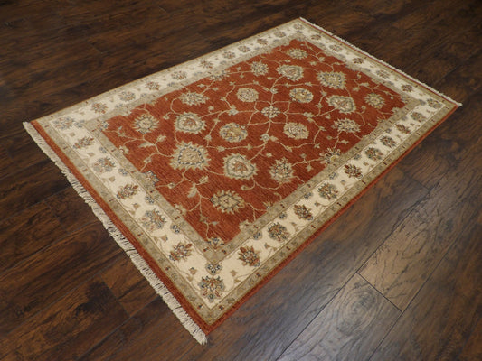 Indo Chobie Natural-dye 4'0"x6'0" Hand-knotted Rug -w666