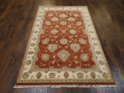 Indo Chobie Natural-dye 4'0"x6'0" Hand-knotted Rug -w666