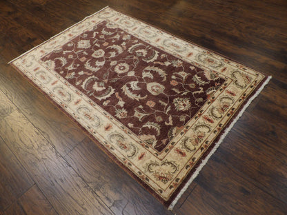 Oushak Chobie Natural-dye 4'0"x6'0" Hand-knotted Rug -w667