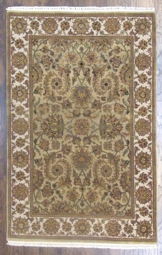 Jaipur Kashan Antique Wash 4'0" x 6'0" Hand-knotted Rug - w671