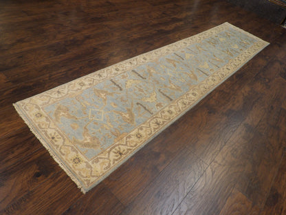 Turk Oushak Stone Wash 2'6"x12'0" Hand-knotted Rug -w675