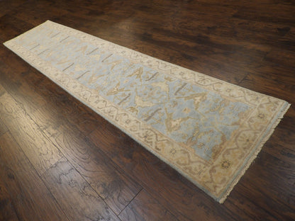 Turk Oushak Stone Wash 2'6"x12'0" Hand-knotted Rug -w675