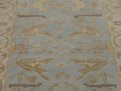Turk Oushak Stone Wash 2'6"x12'0" Hand-knotted Rug -w675