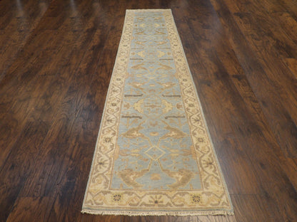 Turk Oushak Stone Wash 2'6"x12'0" Hand-knotted Rug -w675