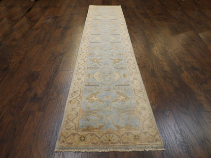 Turk Oushak Stone Wash 2'6"x12'0" Hand-knotted Rug -w675