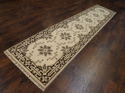 Turk Oushak Stone Wash 2'6"x12'0" Hand-knotted Rug -w678