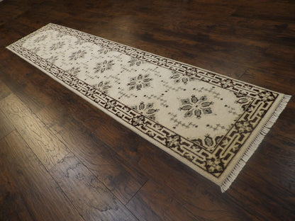 Turk Oushak Stone Wash 2'6"x12'0" Hand-knotted Rug -w678