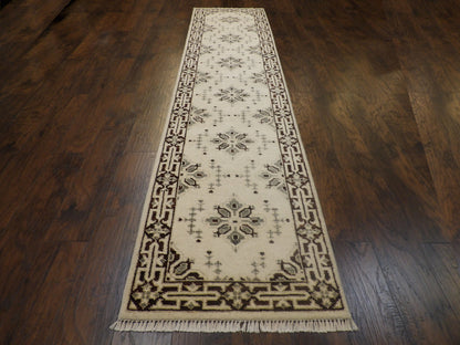 Turk Oushak Stone Wash 2'6"x12'0" Hand-knotted Rug -w678